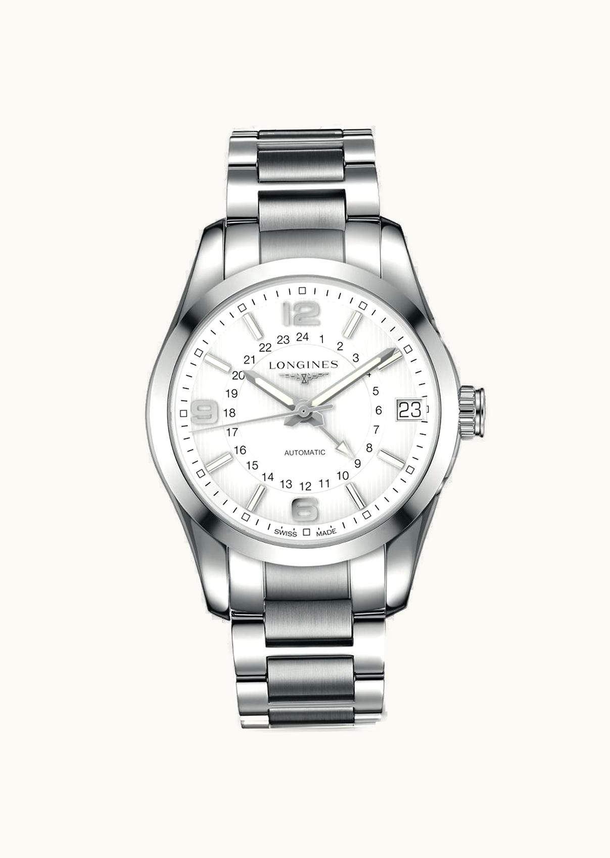 Longines Conquest Classic 42 GMT Stainless Steel / Silver / Bracelet