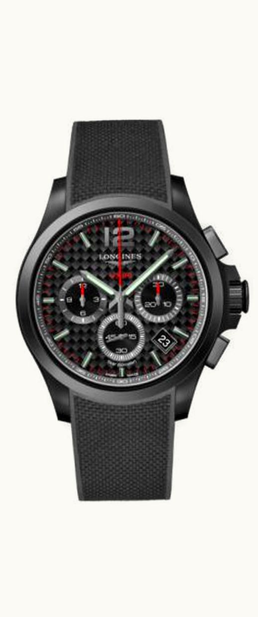Longines Conquest V.H.P. Chronograph 42 PVD / Carbon / Rubber