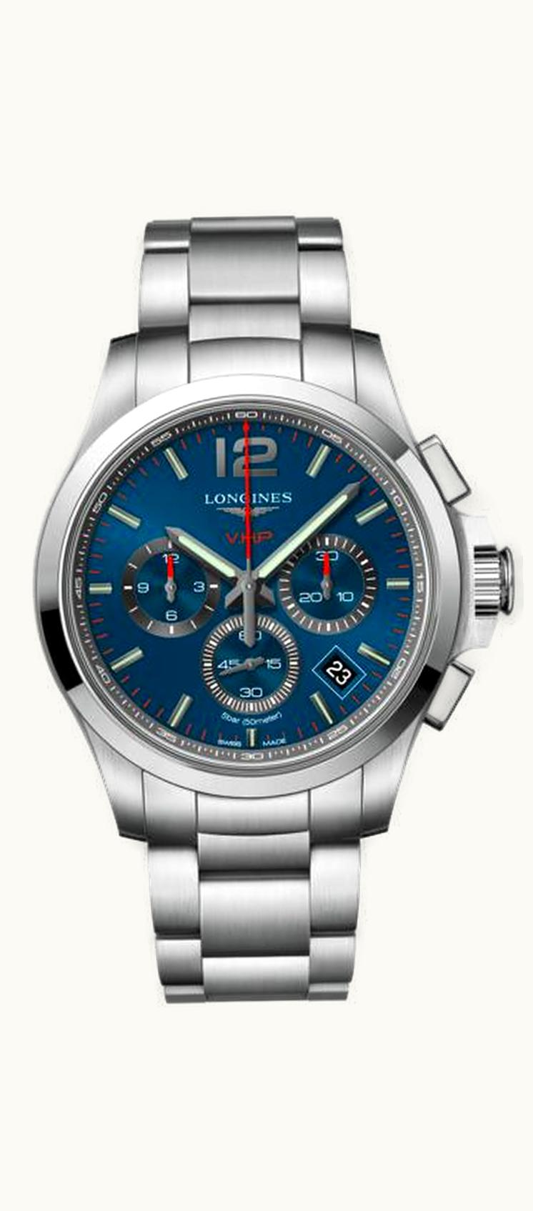 Longines Conquest V.H.P. Chronograph 42 Stainless Steel / Blue / Bracelet