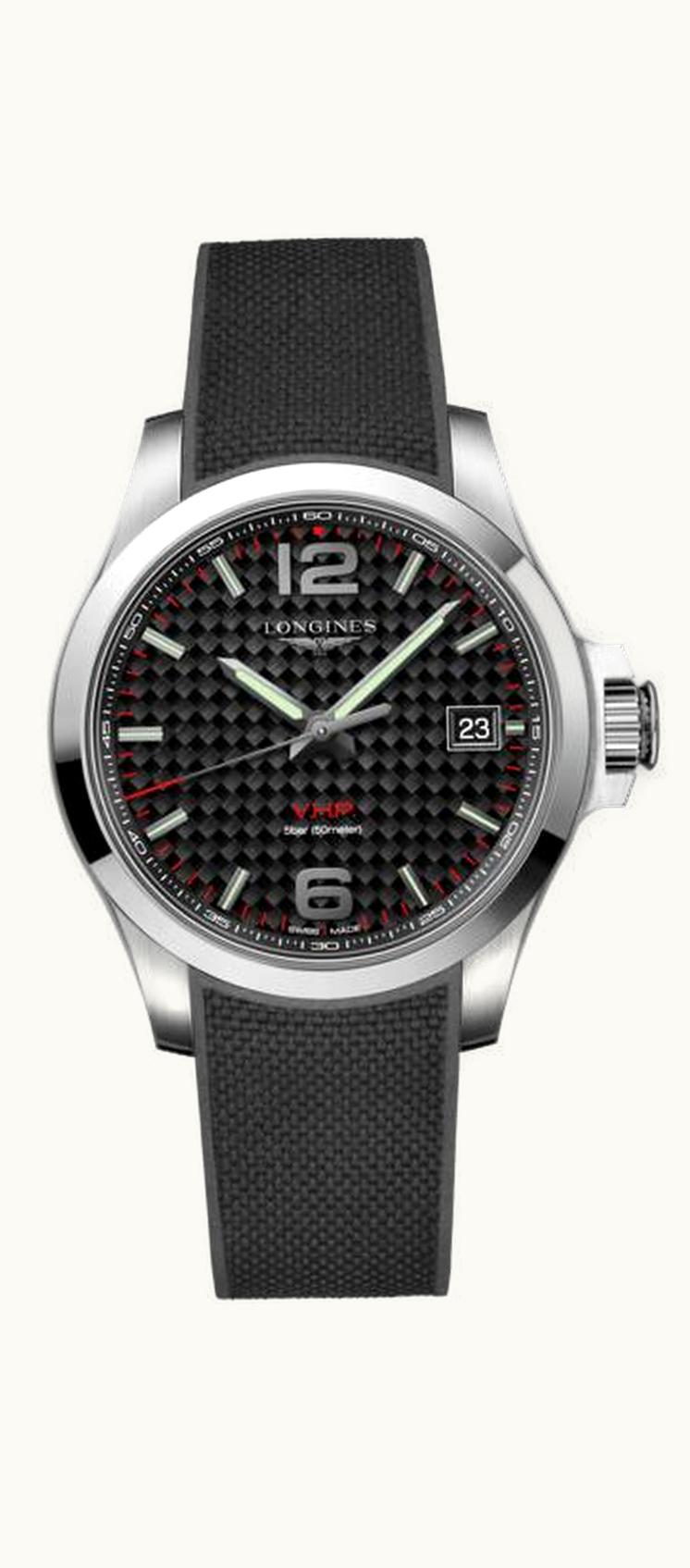 Longines Conquest V.H.P. 41 Stainless Steel / Carbon / Rubber