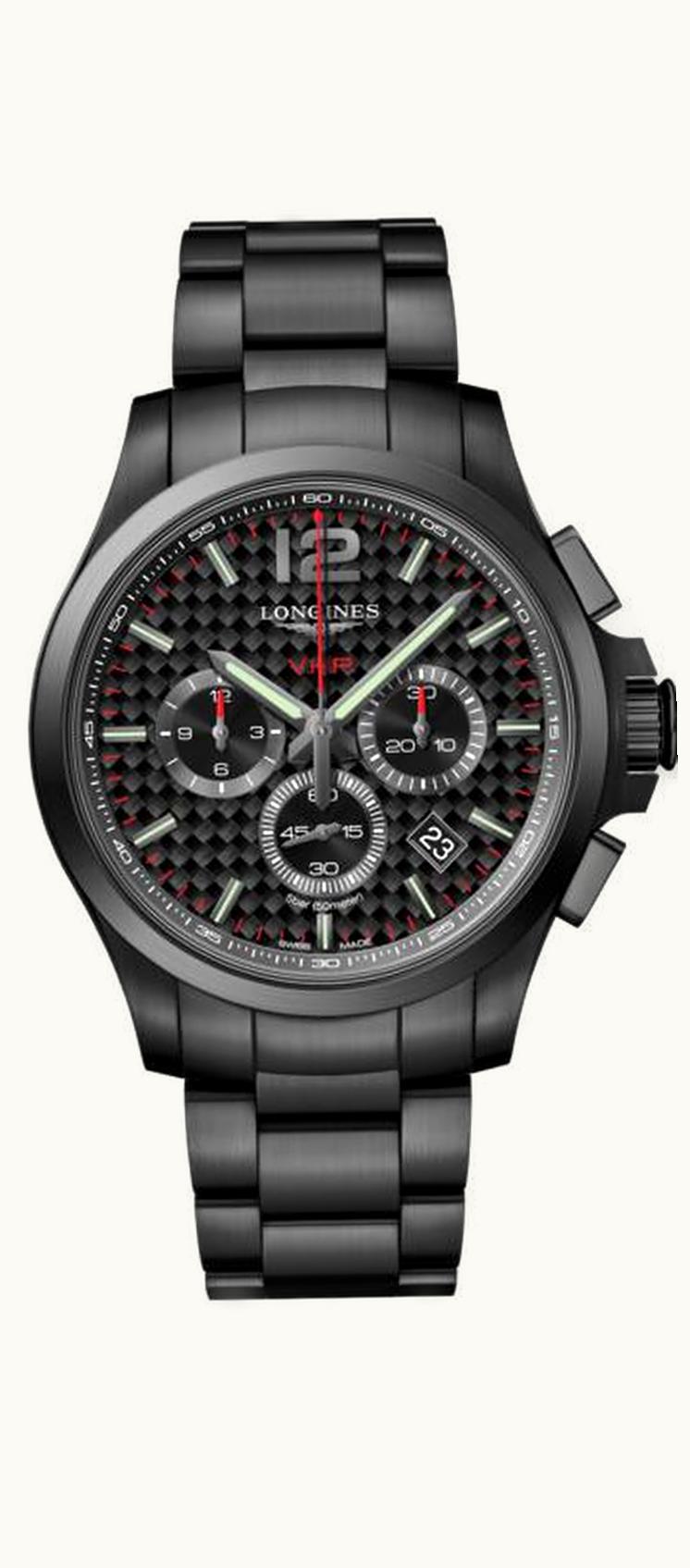 Longines Conquest V.H.P. Chronograph 44 PVD / Carbon / Bracelet
