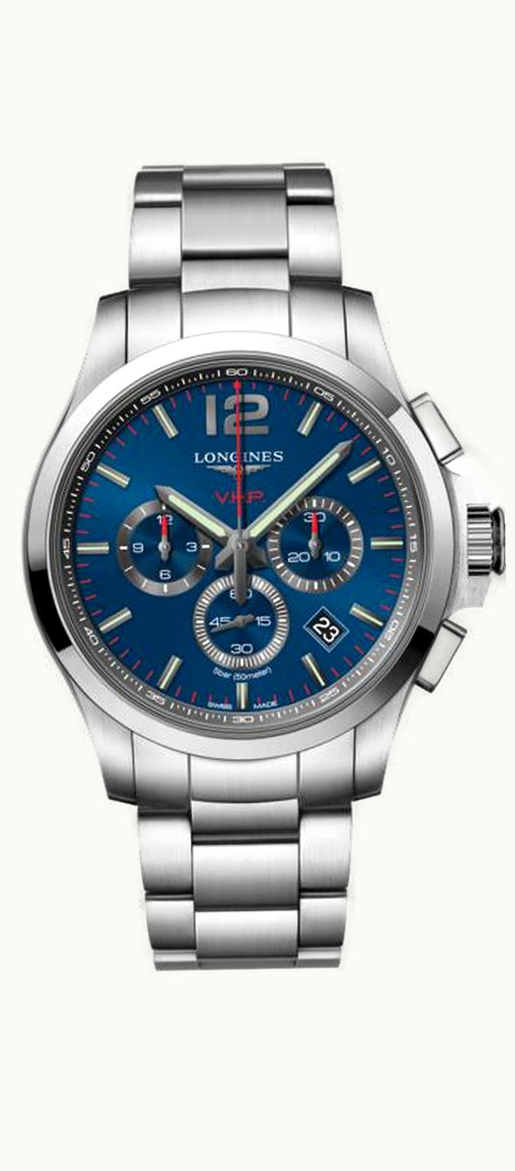 Longines Conquest V.H.P. Chronograph 44 Stainless Steel / Blue / Bracelet