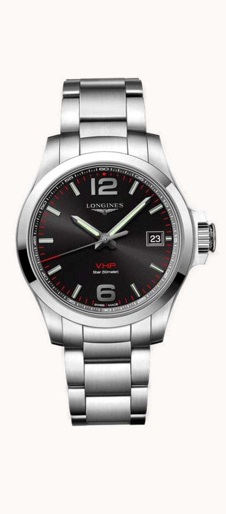 Longines Conquest V.H.P. 41 Stainless Steel / Black / Bracelet