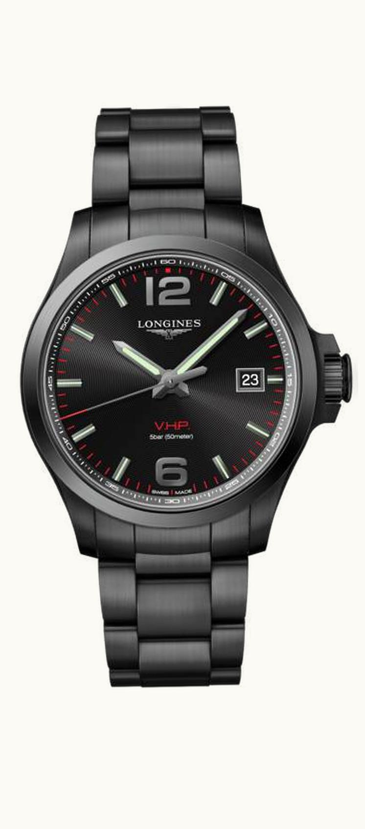 Longines Conquest V.H.P. 43 PVD / Black / Bracelet