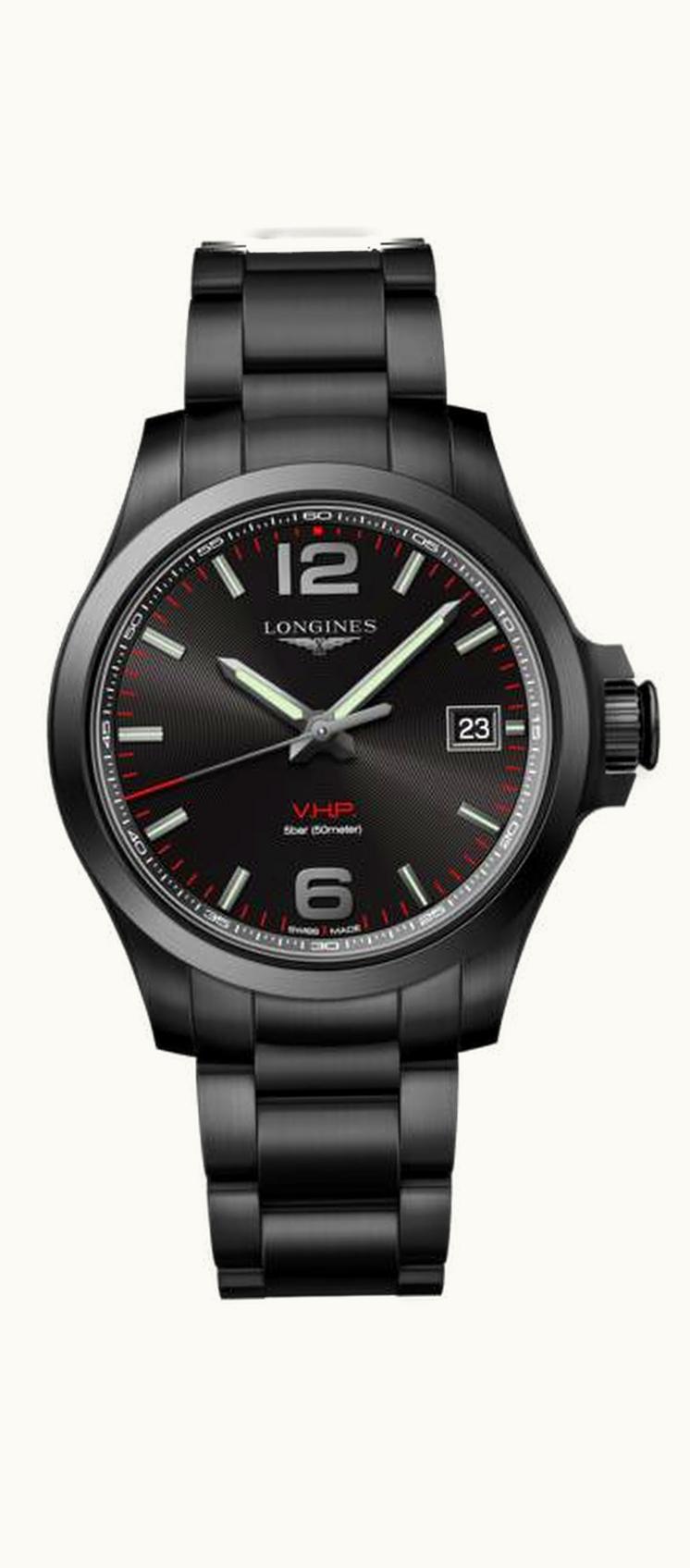 Longines Conquest V.H.P. 41 PVD / Black / Bracelet