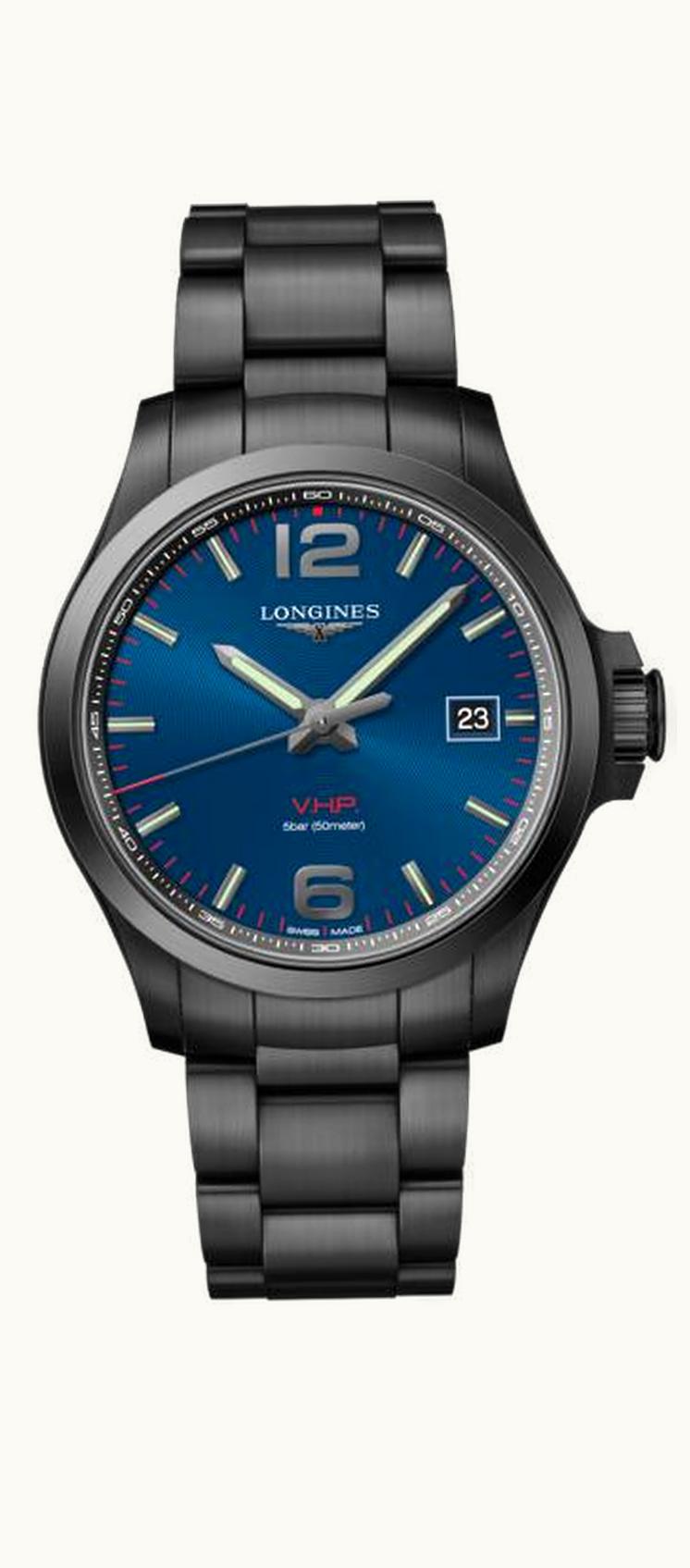 Longines Conquest V.H.P. 43 PVD / Blue / Bracelet