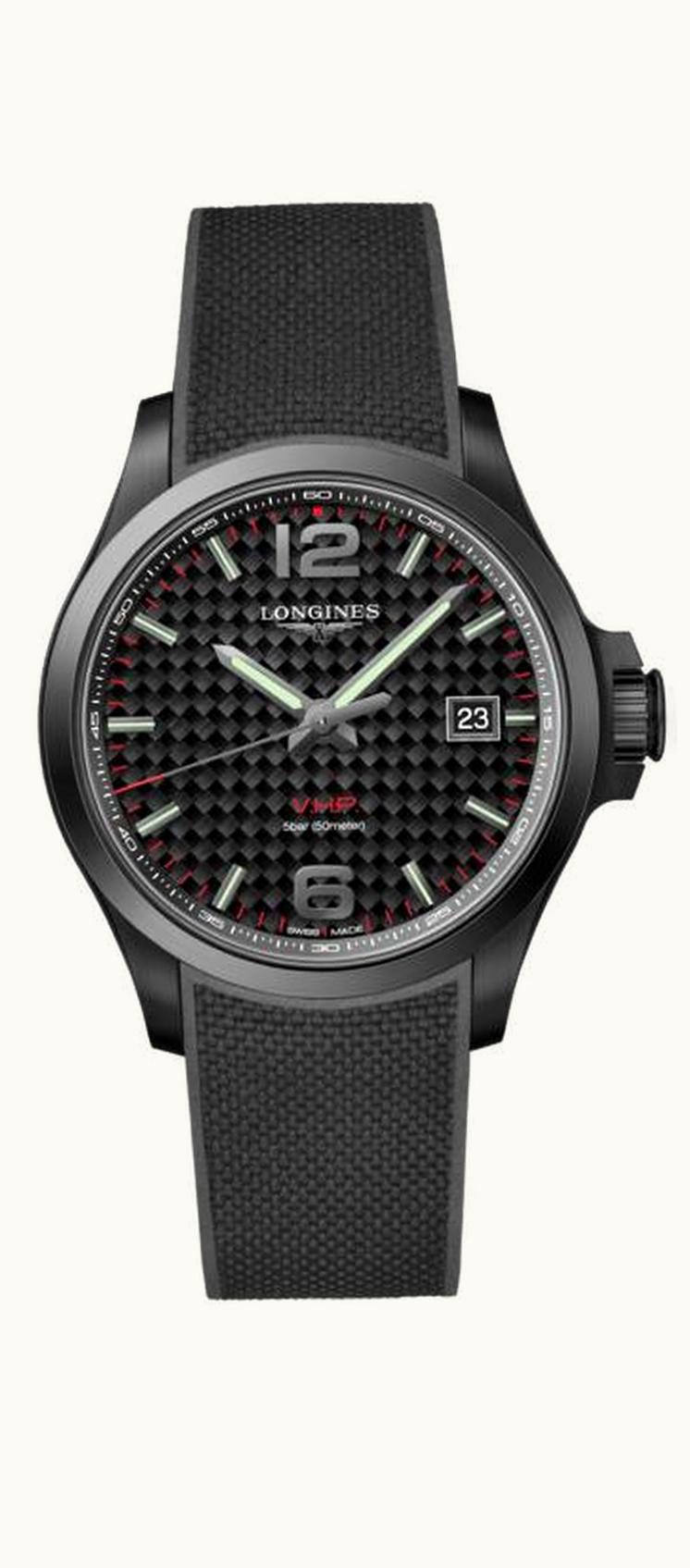Longines Conquest V.H.P. 43 PVD / Carbon / Rubber