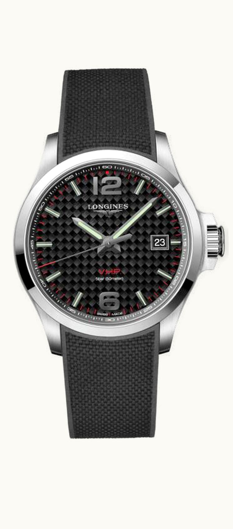 Longines Conquest V.H.P. 43 Stainless Steel / Carbon / Rubber