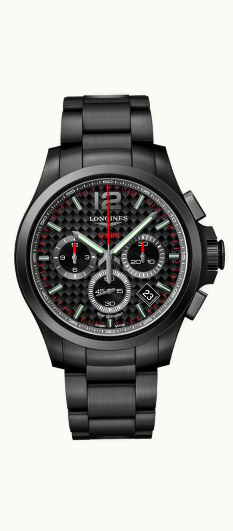 Longines Conquest V.H.P. Chronograph 42 PVD / Carbon / Bracelet