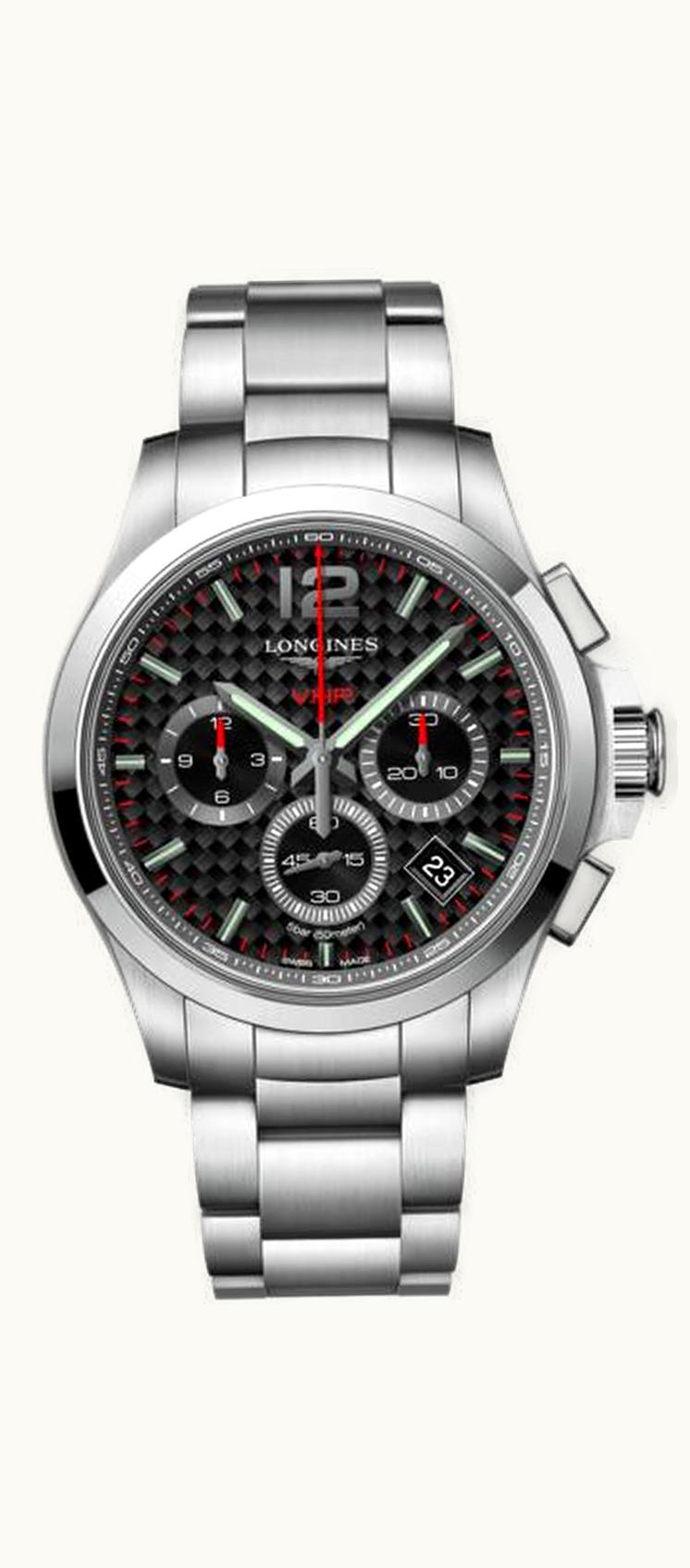Longines Conquest V.H.P. Chronograph 42 Stainless Steel / Carbon / Bracelet