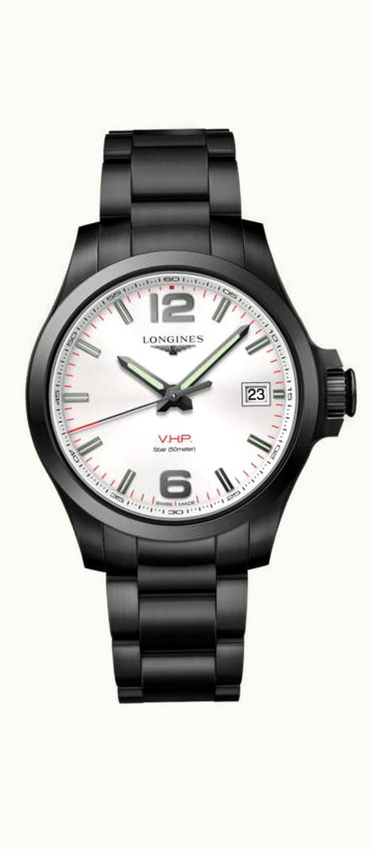 Longines Conquest V.H.P. 41 PVD / Silver / Bracelet