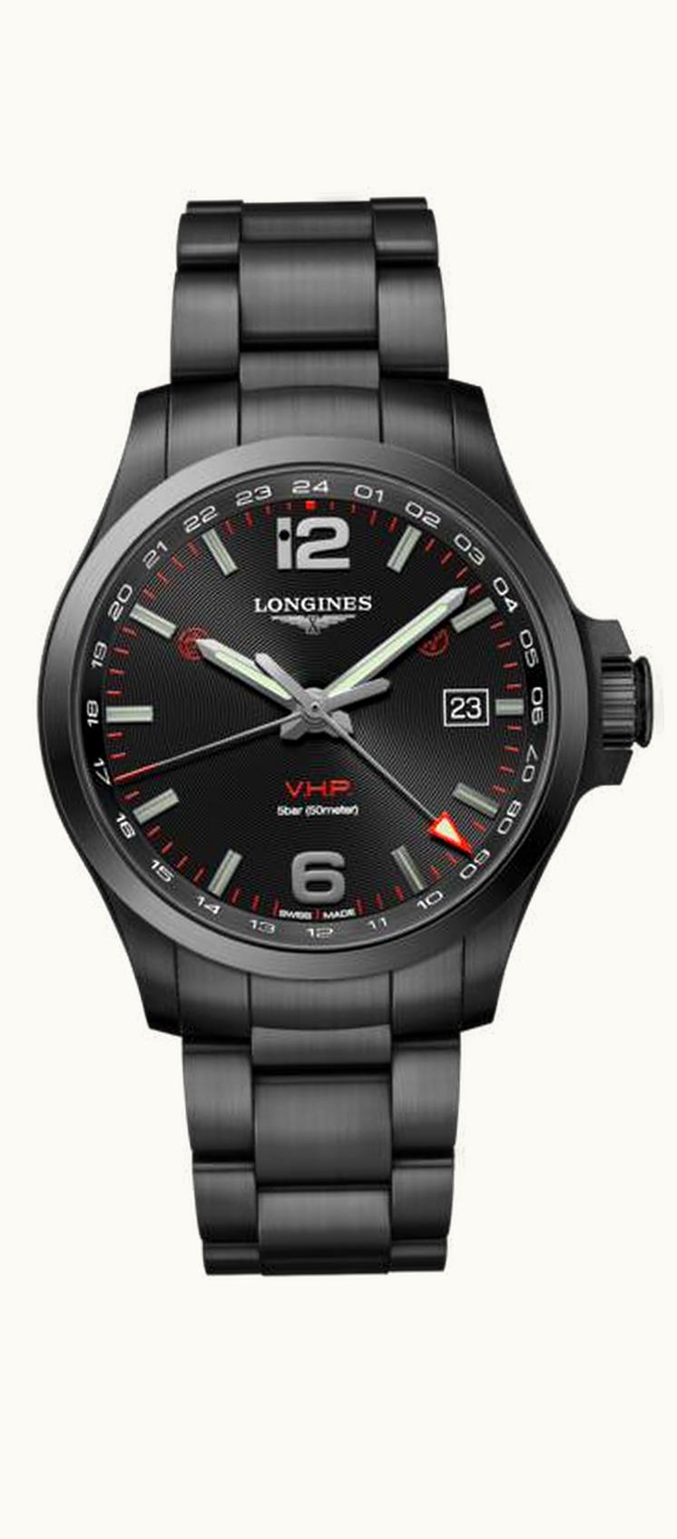 Longines Conquest V.H.P. GMT 43  PVD / Black / Bracelet