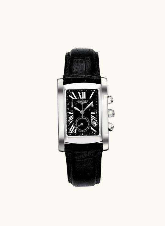 Longines DolceVita 28 Quartz Chronograph Stainless Steel Black Roman
