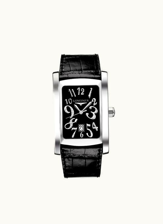 Longines DolceVita XL Stainless Steel Funky Black