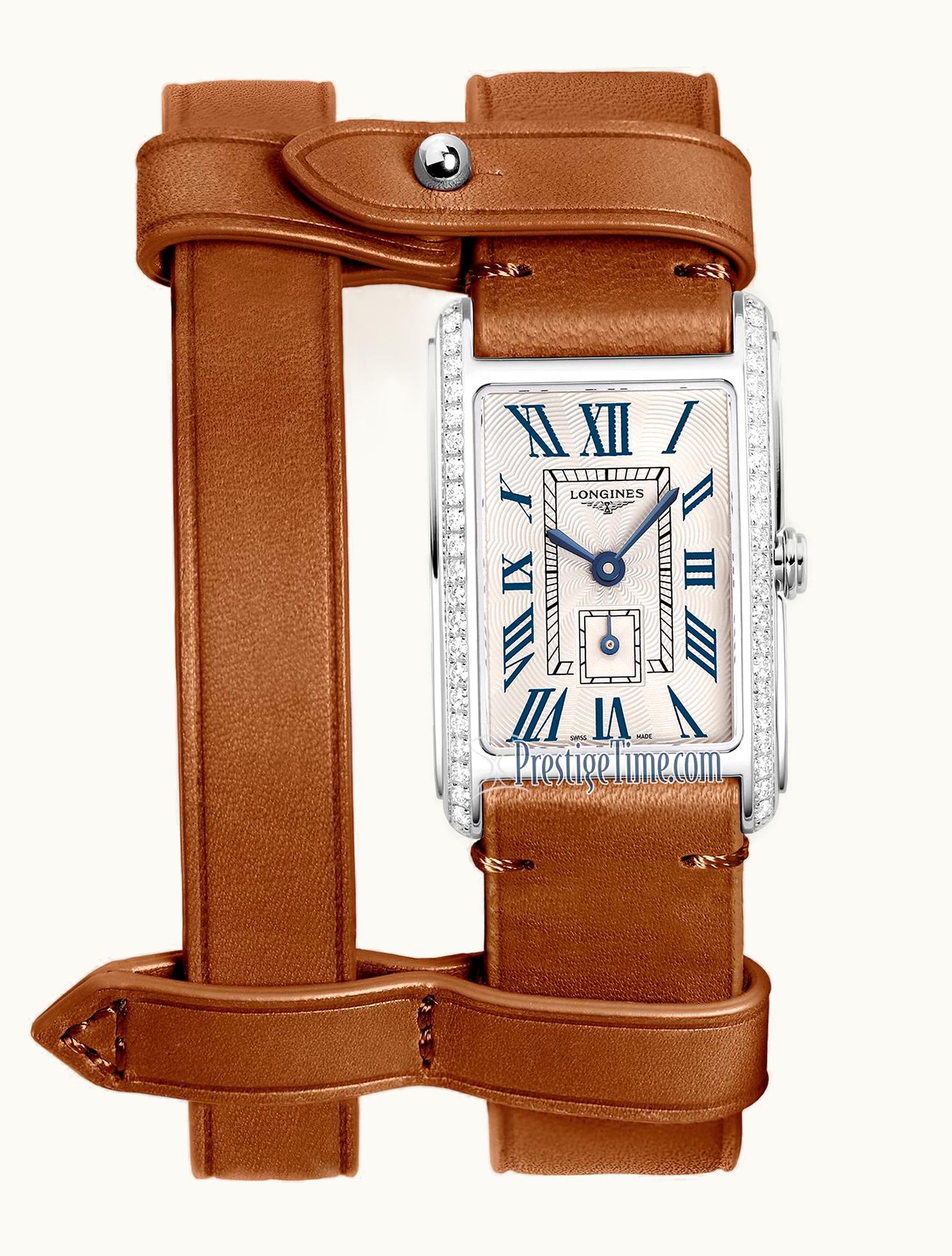 Longines DolceVita 20.8 Quartz Stainless Steel - Diamond / Silver - Roman / Yvy Leather