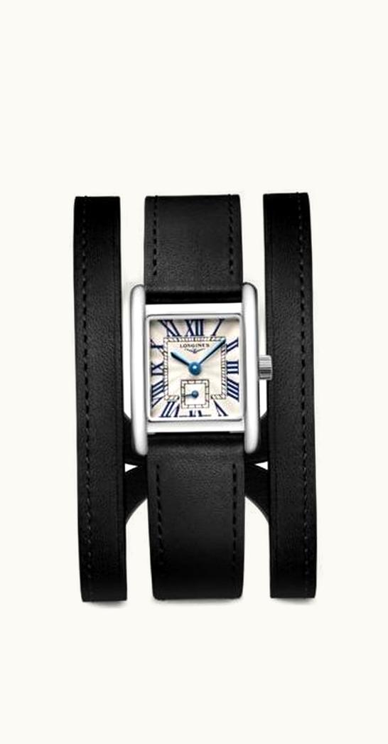 Longines Mini DolceVita 21.5 Quartz Stainless Steel / Silver / Triple Cuff Black