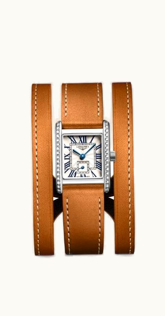 Longines Mini DolceVita 21.5 Quartz Stainless Steel - Diamond / Silver / Triple Cuff Brown