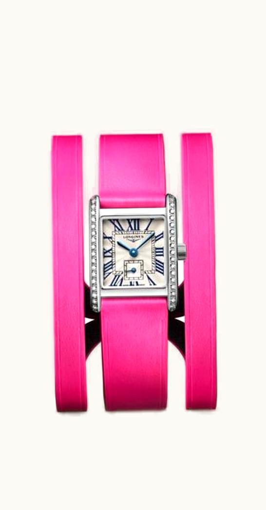 Longines Mini DolceVita 21.5 Quartz Stainless Steel - Diamond / Silver / Triple Cuff Pink