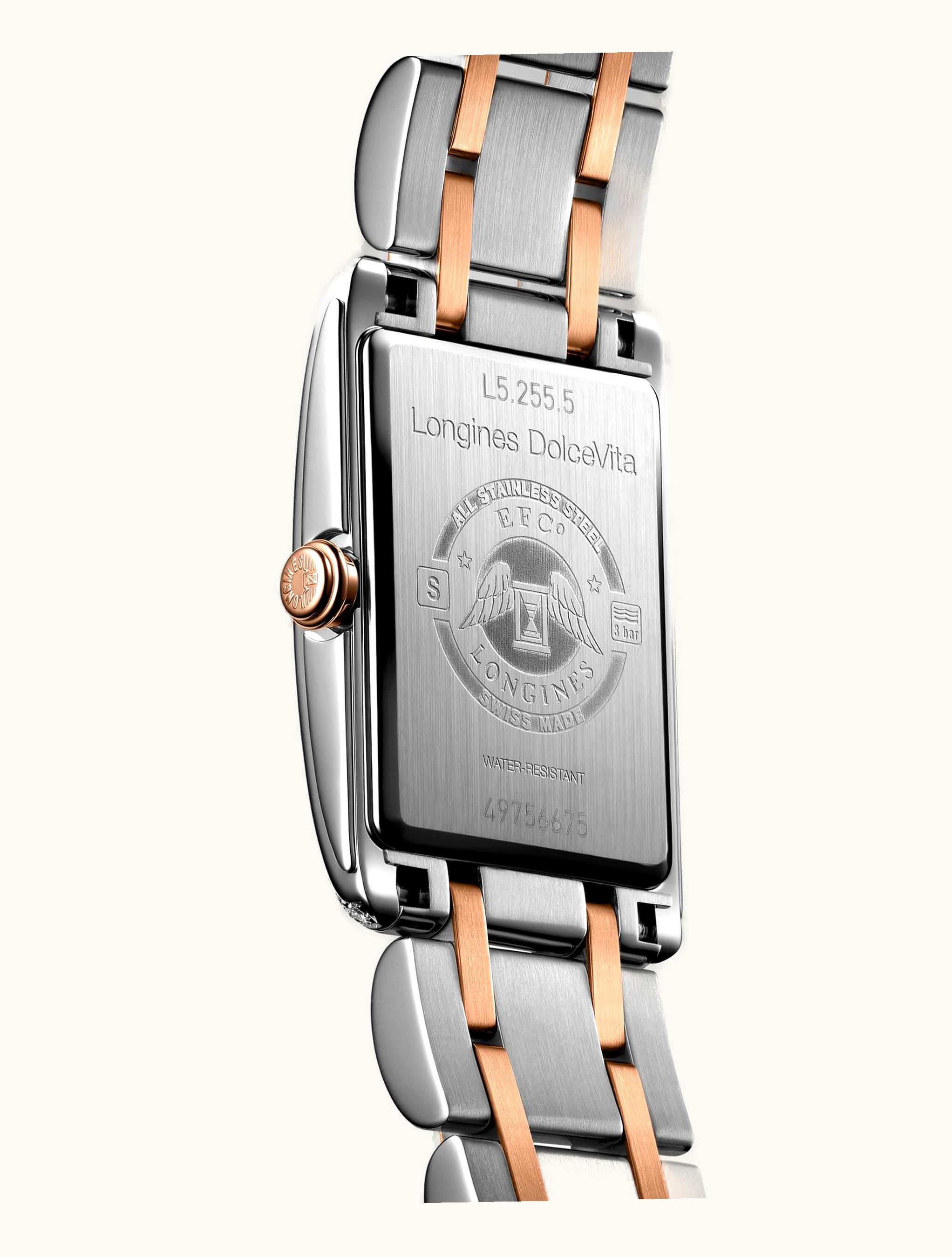 Longines DolceVita 20.8 Quartz Stainless Steel - Pink Gold / Silver - Roman / Roman