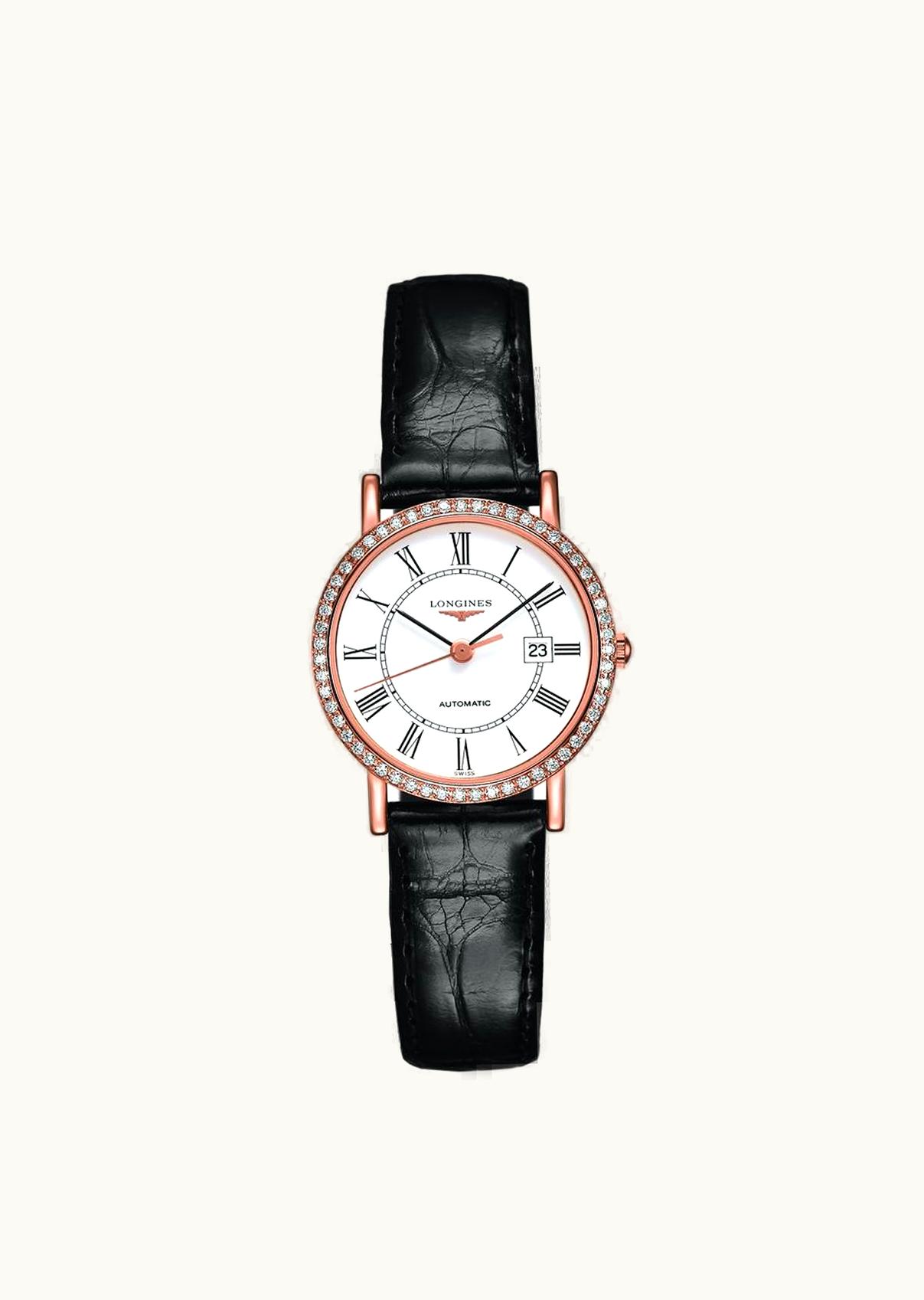 Longines Elegant Collection Automatic 27.2 Pink Gold / Diamond / White