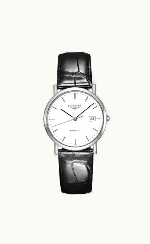 Longines Elegant Collection 34.5 Automatic Stainless Steel / White / Strap