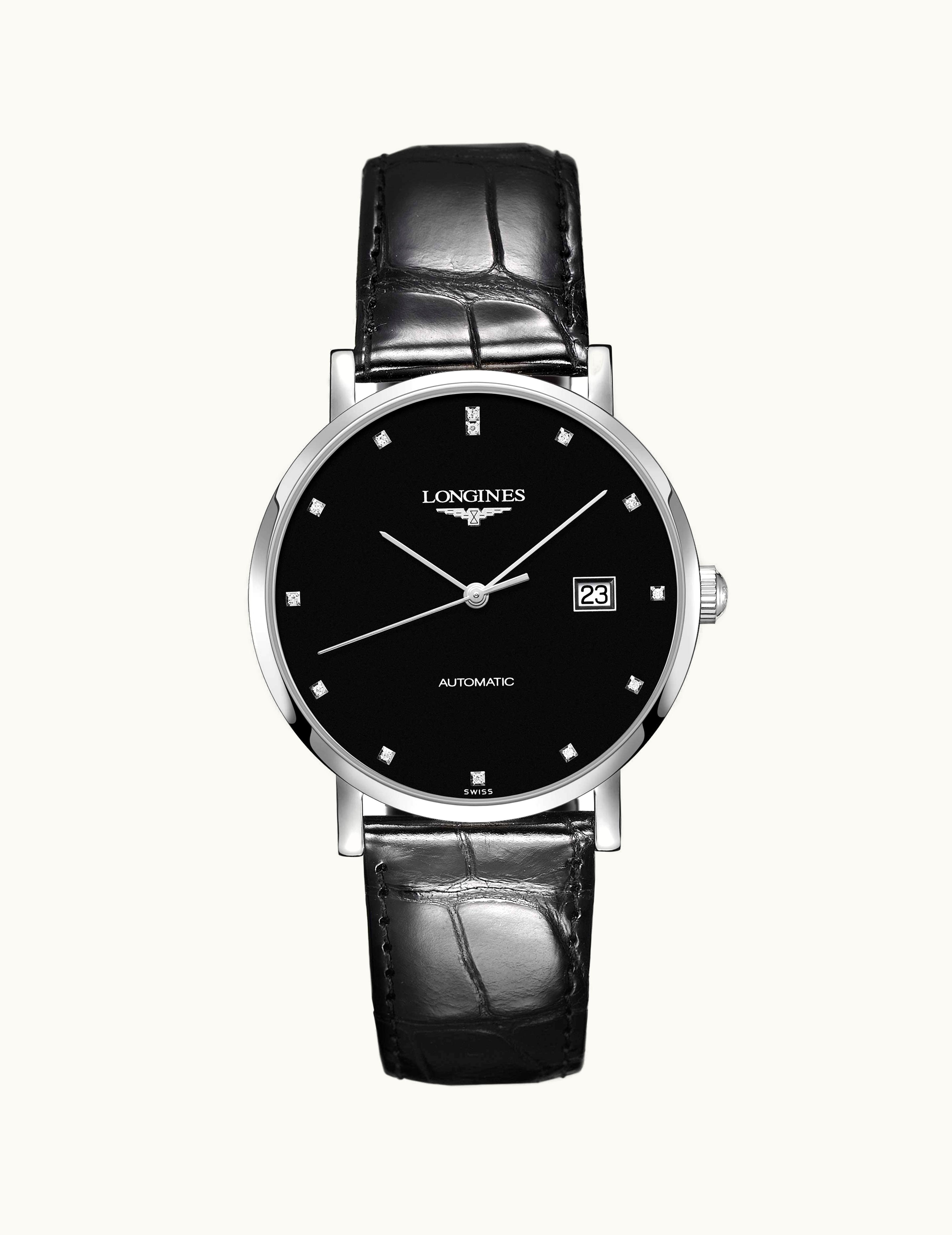 Longines Elegant Collection Automatic 39 Stainless Steel / Black / Strap