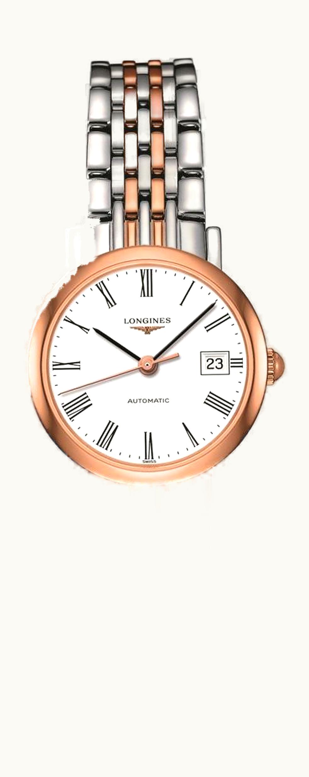 Longines Elegant Collection 25.5 Automatic Stainless Steel / Red Gold / White