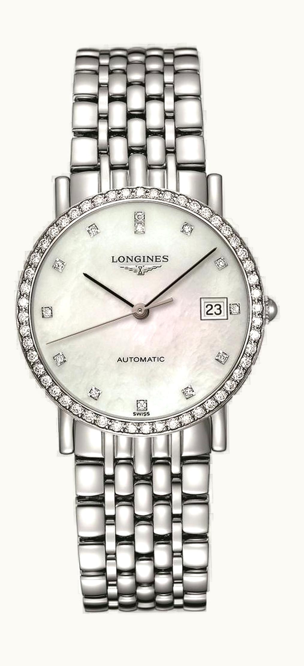 Longines Elegant Collection 34.5 Automatic Stainless Steel / Diamond / MOP / Bracelet