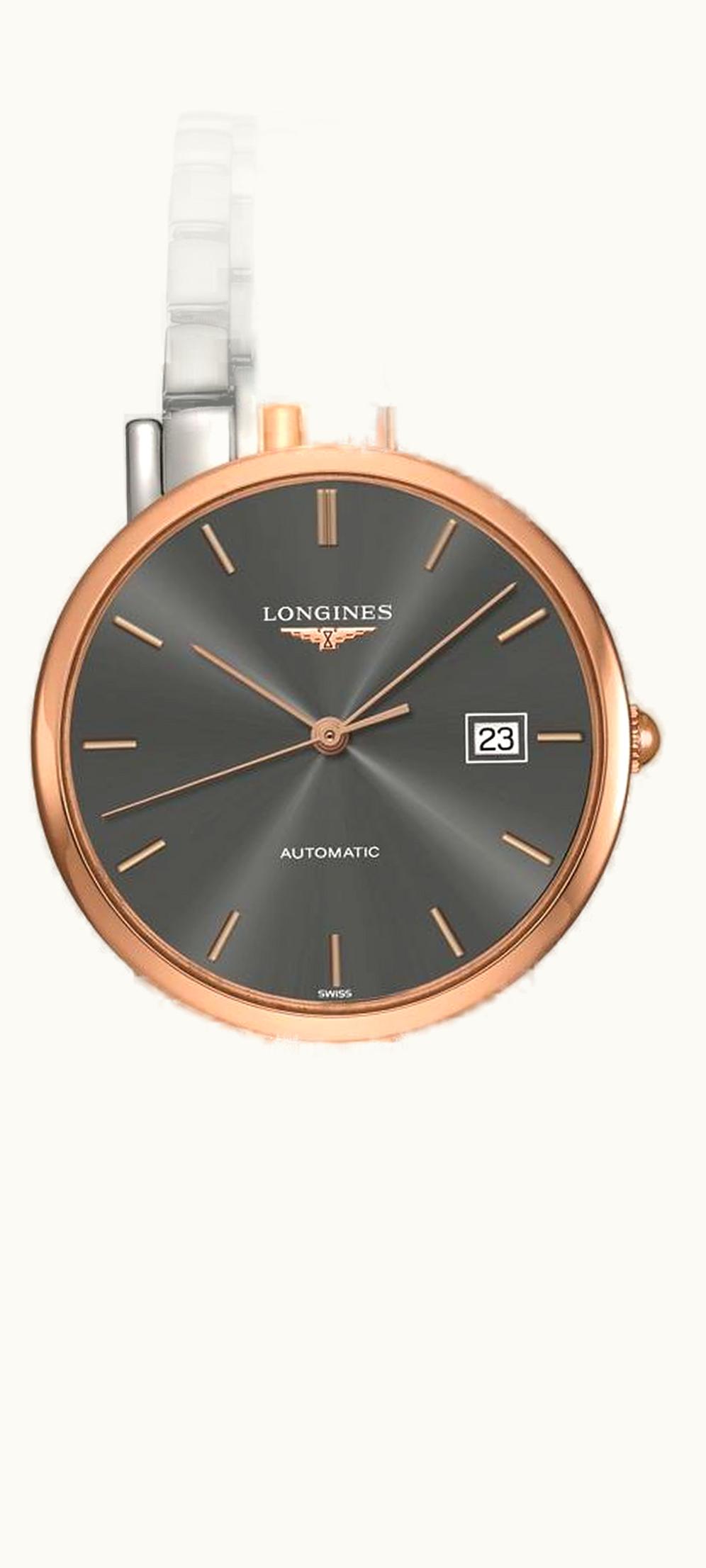 Longines Elegant Collection 34.5 Automatic Stainless Steel / Red Gold / Grey