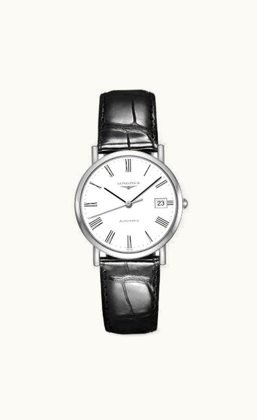 Longines Elegant Collection 34.5 Automatic Stainless Steel / White / Strap