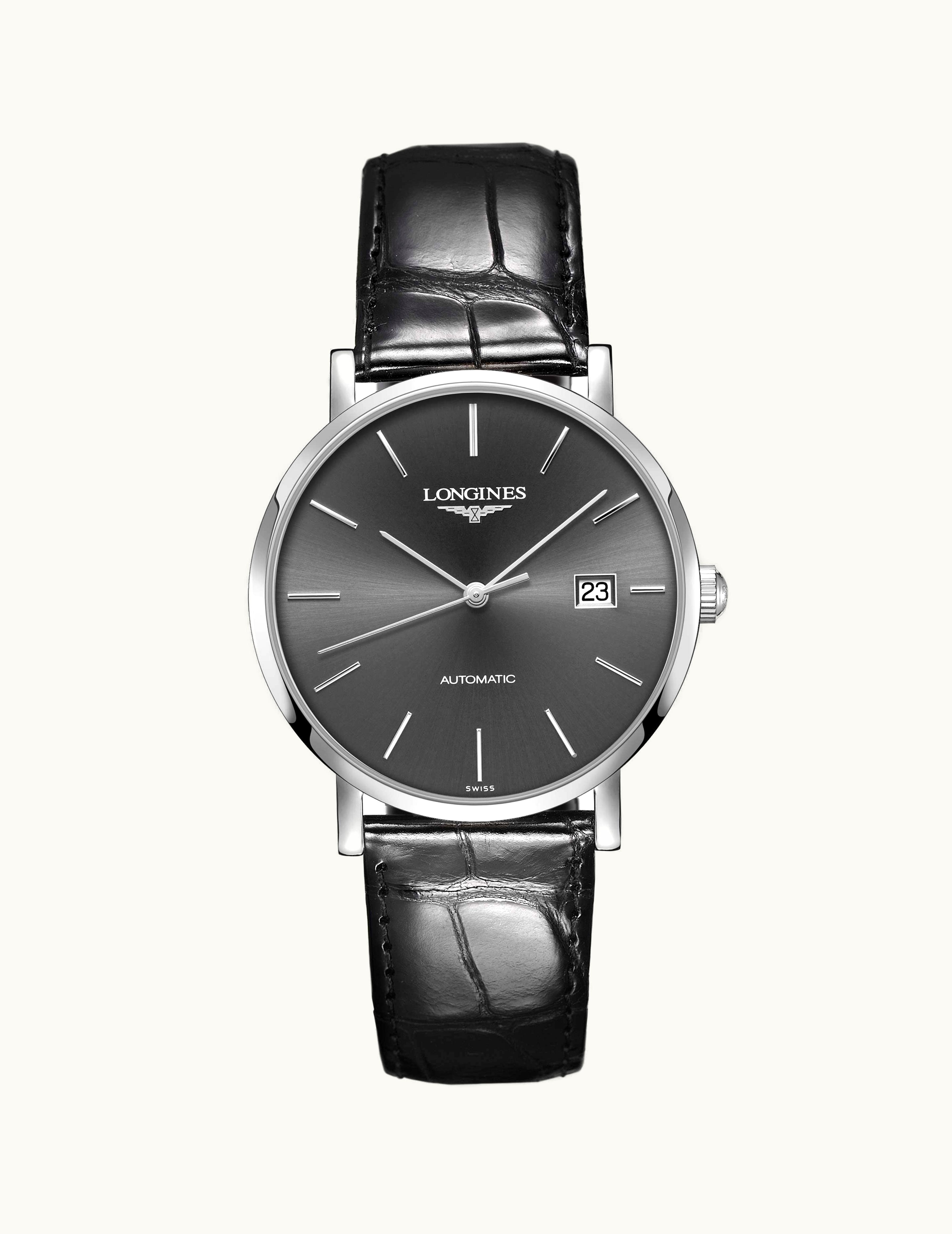 Longines Elegant Collection Automatic 39 Stainless Steel / Grey / Strap