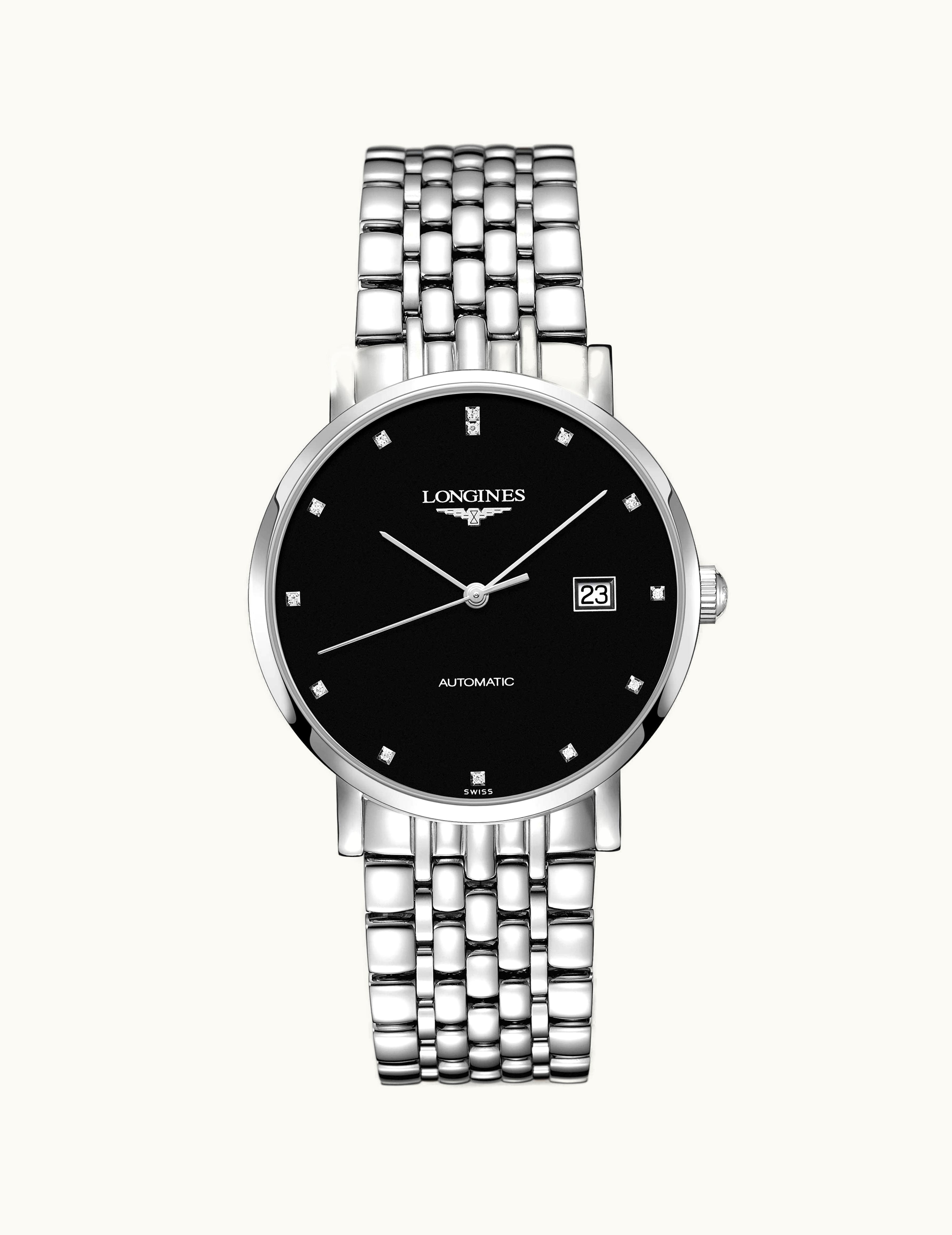 Longines Elegant Collection Automatic 39 Stainless Steel / Black / Bracelet