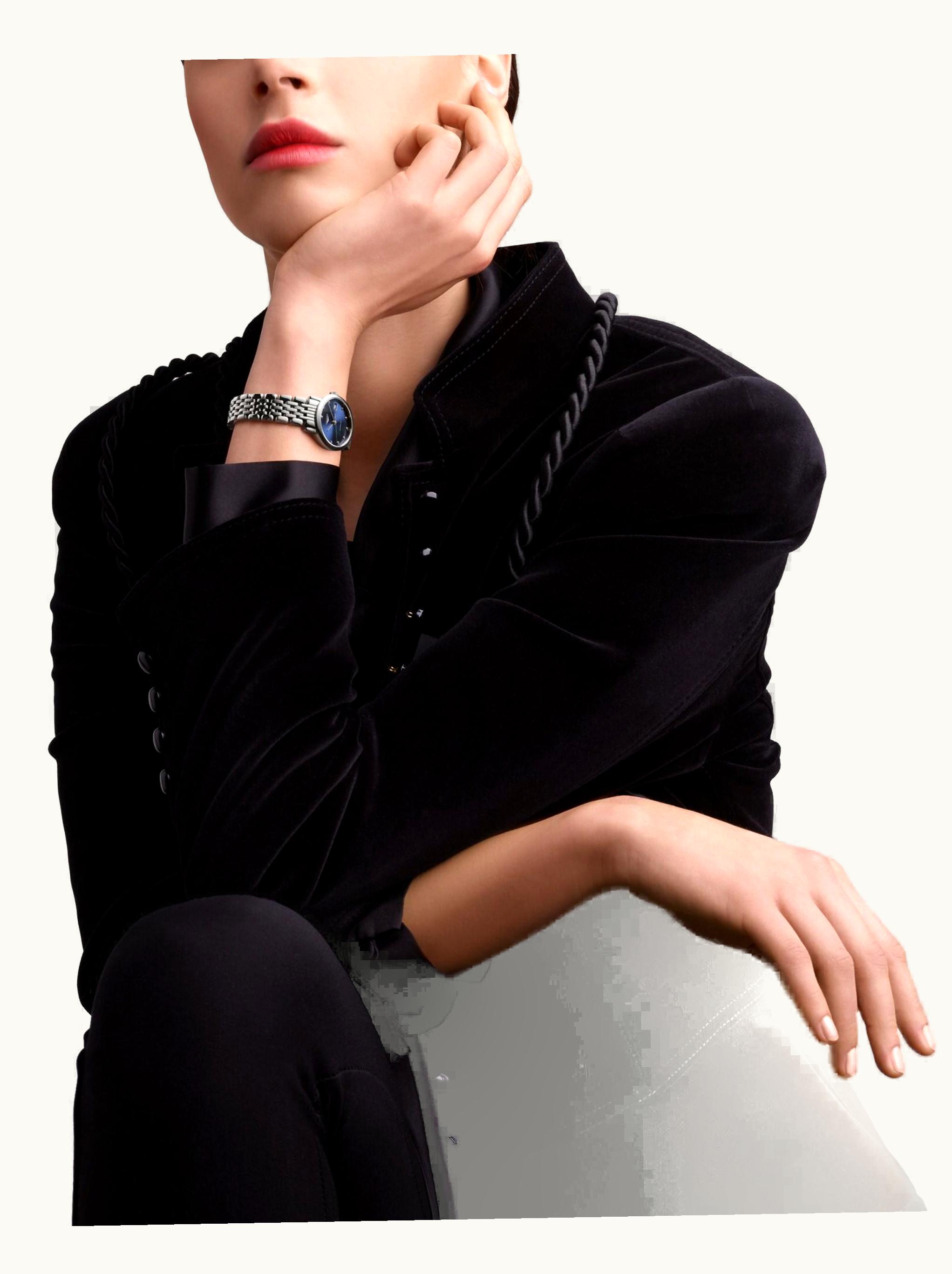 Longines Elegant Collection 25.5 Automatic Stainless Steel / Blue - Diamond / Bracelet