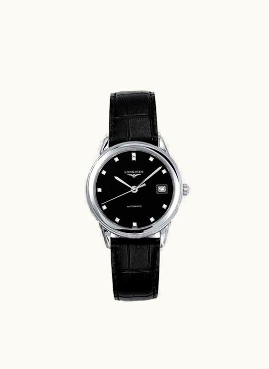 Longines Flagship 35.6 Automatic Stainless Steel Black Diamond