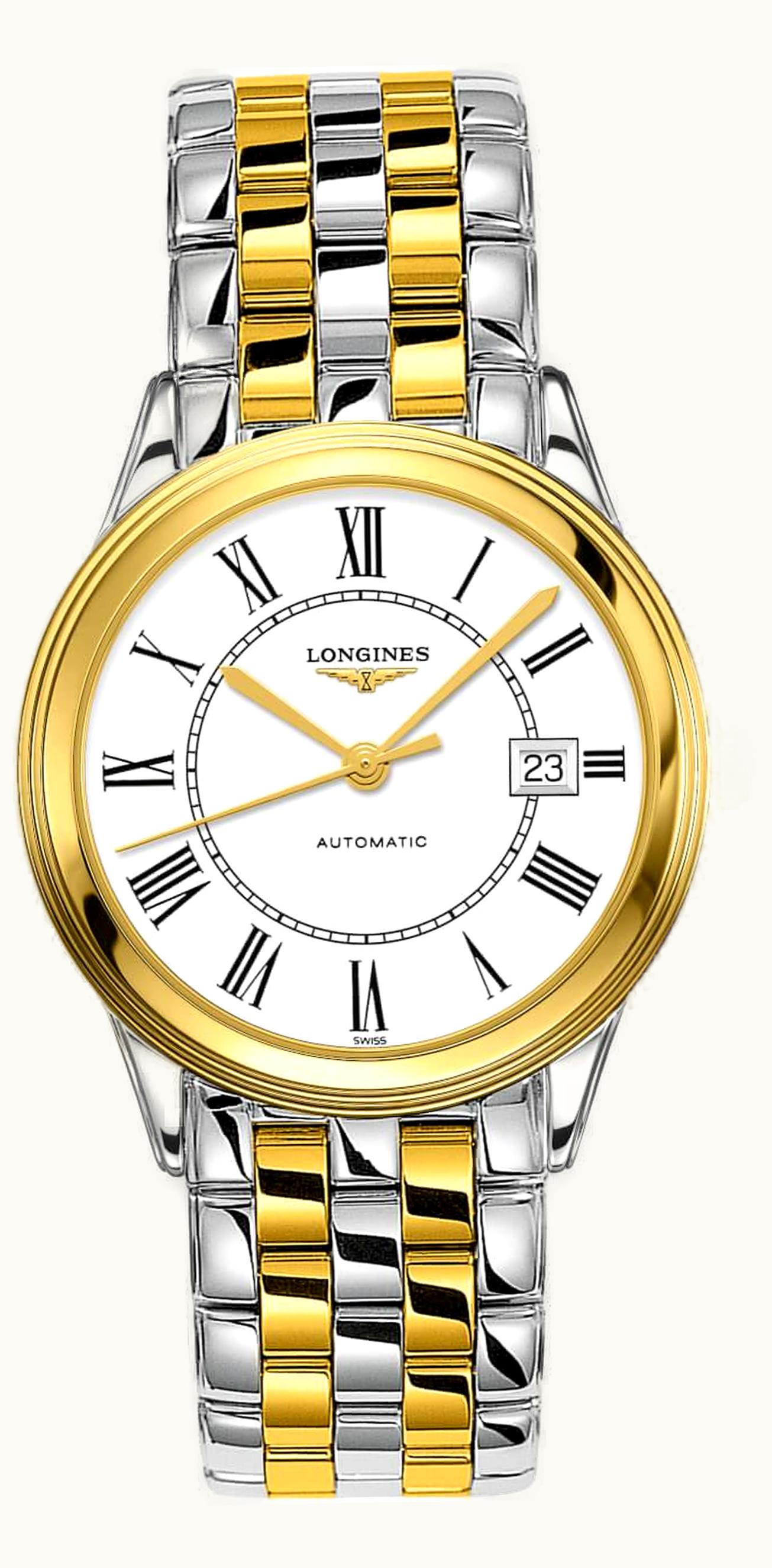 Longines Flagship 30 Stainless Steel - Yellow Gold / White - Roman / Bracelet