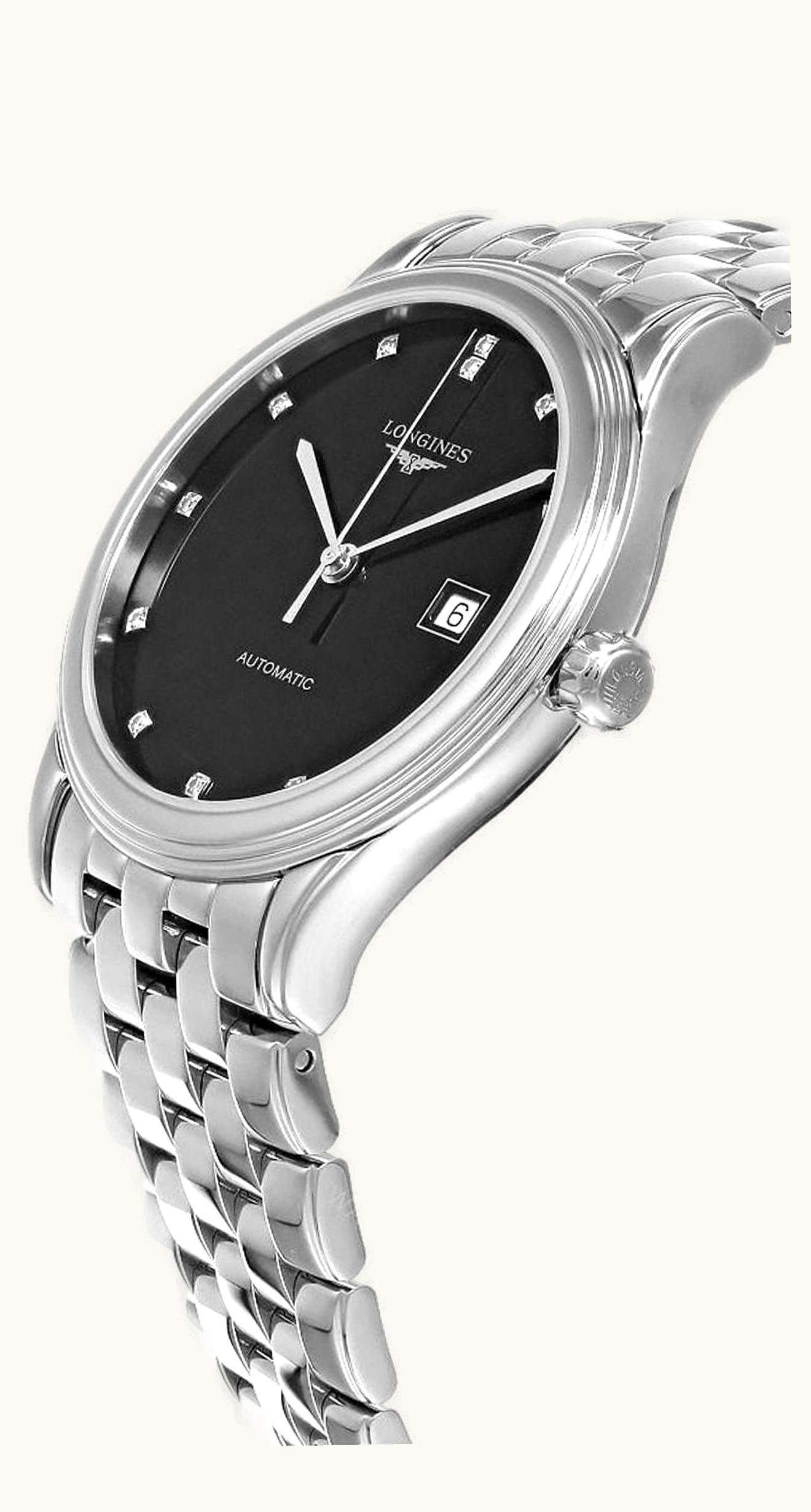 Longines Flagship 40 Stainless Steel / Black - Diamond / Bracelet