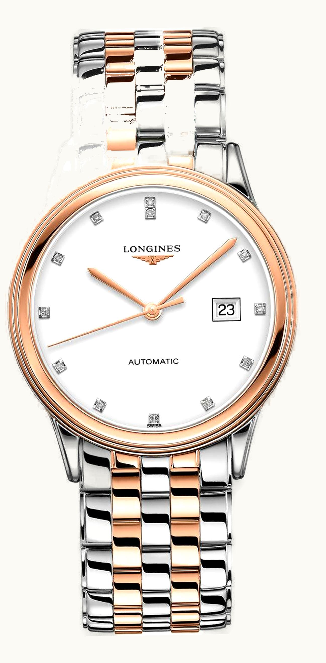 Longines Flagship 40 Stainless Steel - Pink Gold / White - Diamond / Bracelet