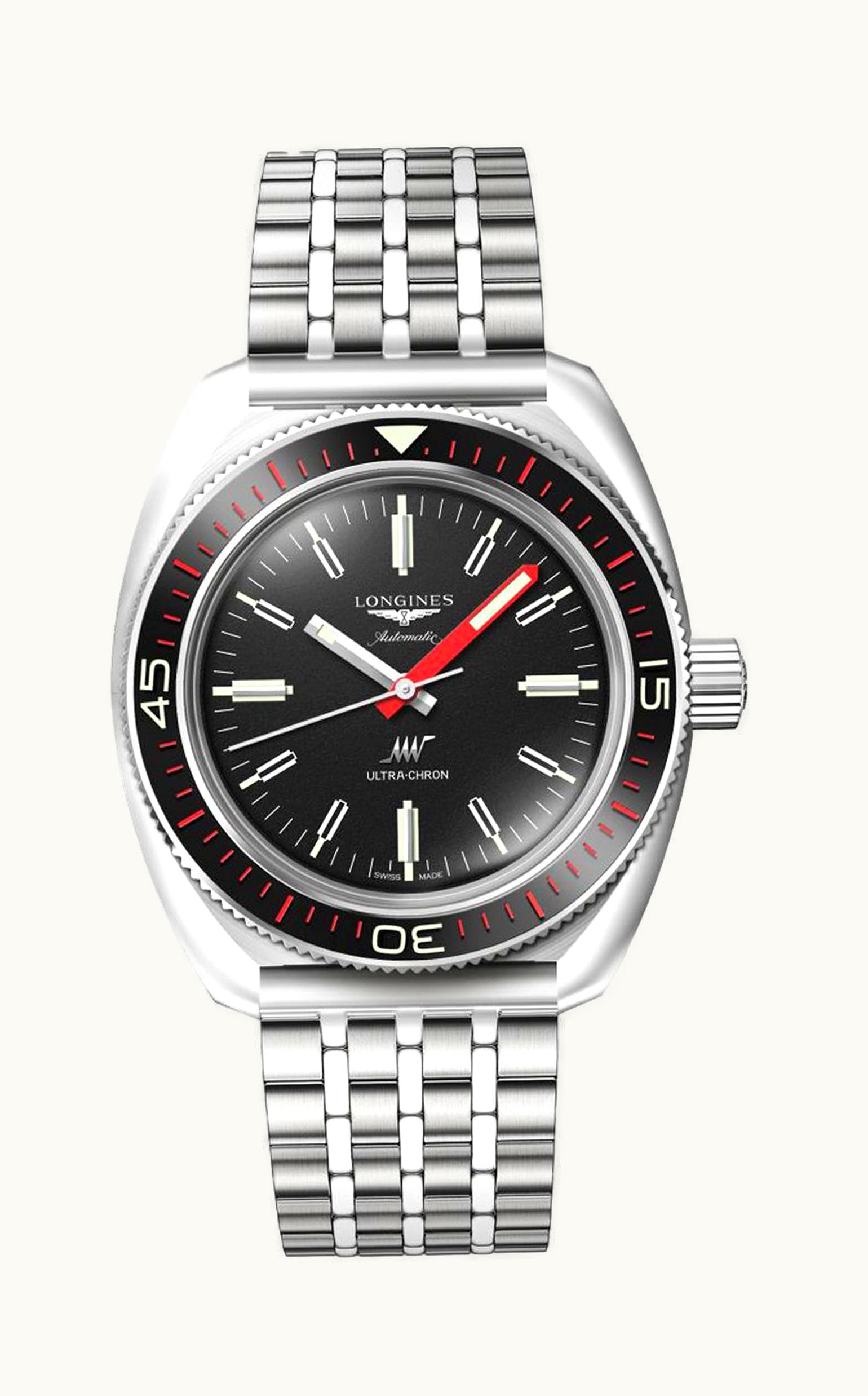 Longines Ultra-Chron Diver Stainless Steel / Black / Bracelet / Box Edition