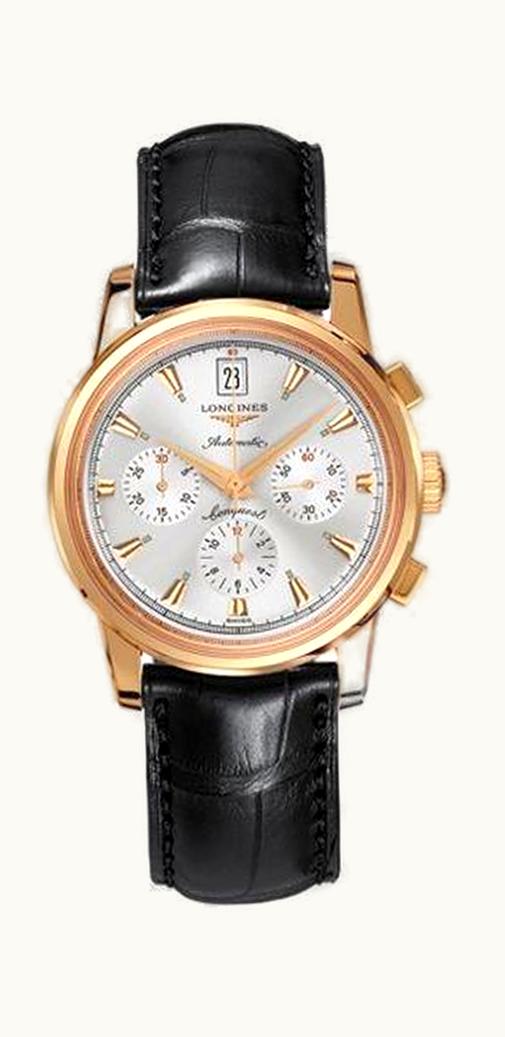 Longines Conquest Heritage Chronograph Pink Gold