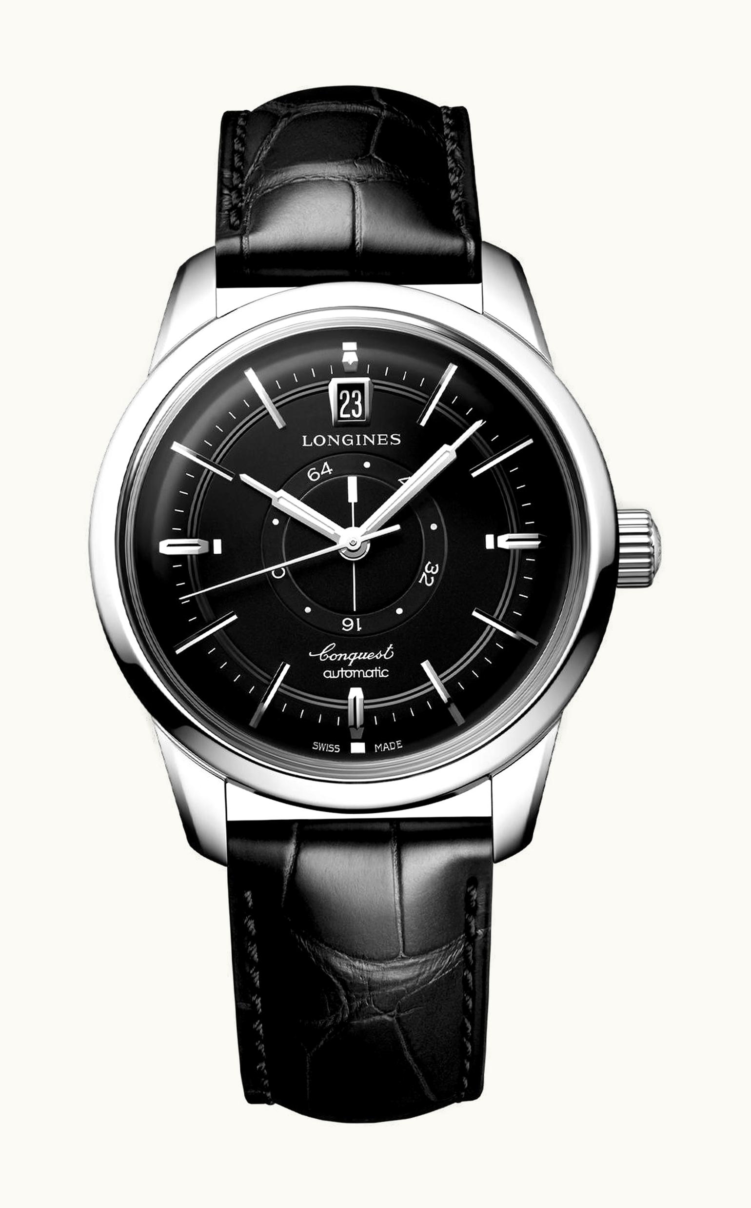 Longines Conquest Heritage Power Reserve 38 Stainless Steel / Black