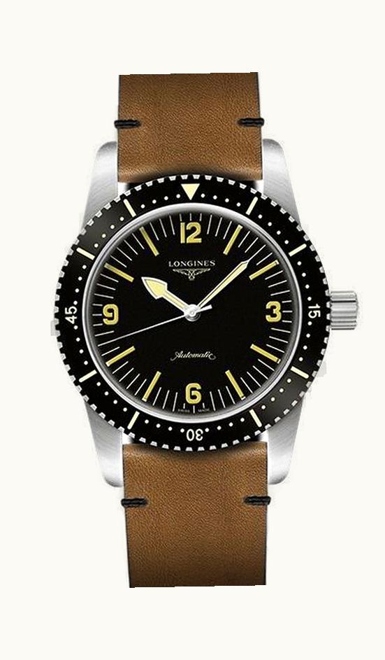 Longines Skin Diver Stainless Steel / Black / Calf