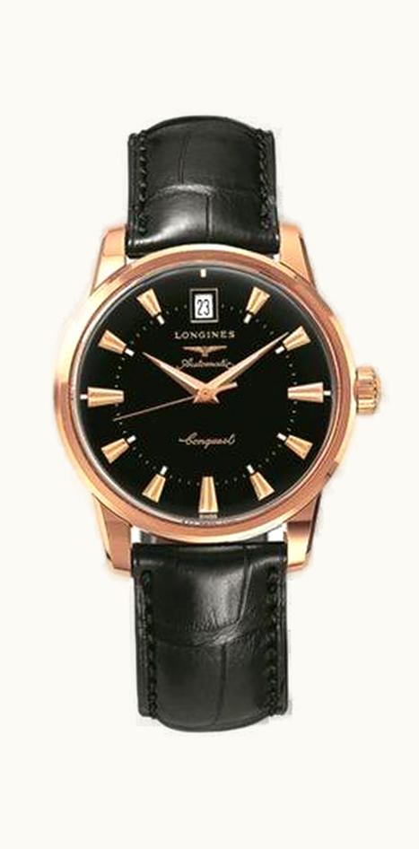 Longines Conquest Heritage Pink Gold Black