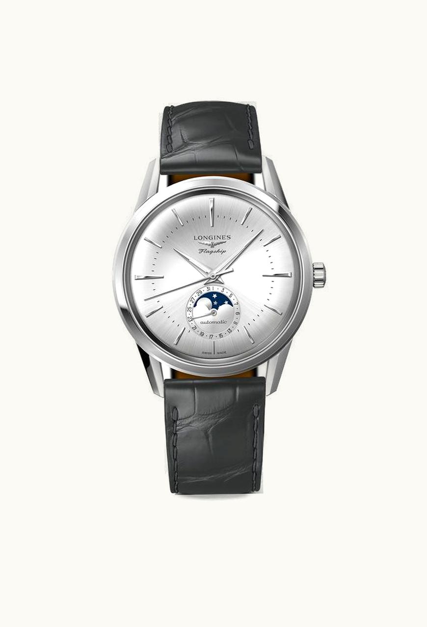 Longines Heritage Flagship Moonphase Stainless Steel / Silver