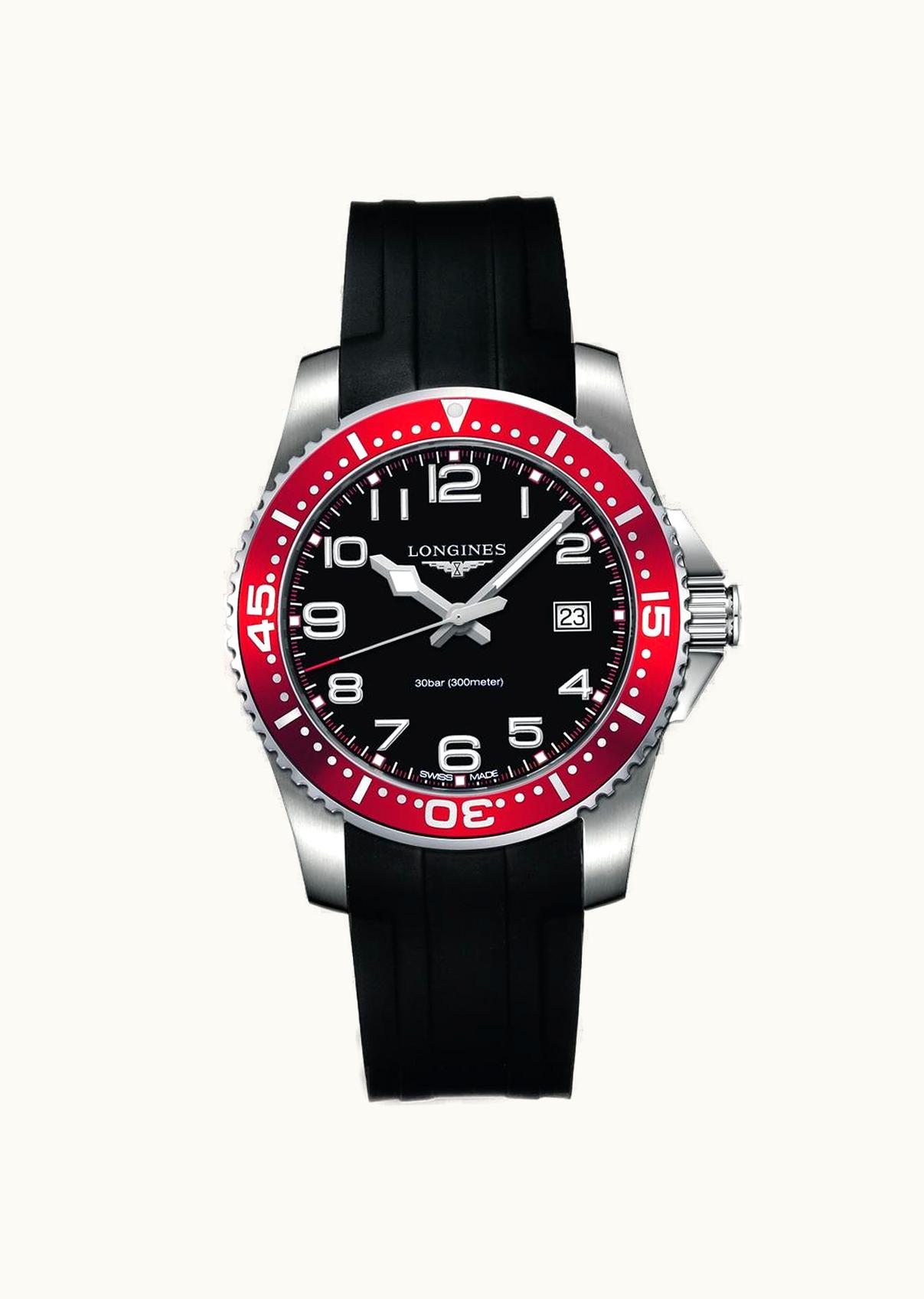 Longines Hydroconquest Quartz 41 Black / Red Rubber