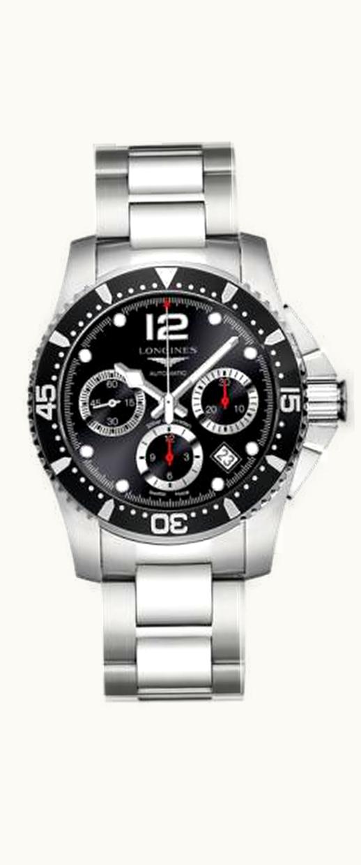 Longines HydroConquest 41 Automatic Chronograph Stainless Steel / Black / Bracelet