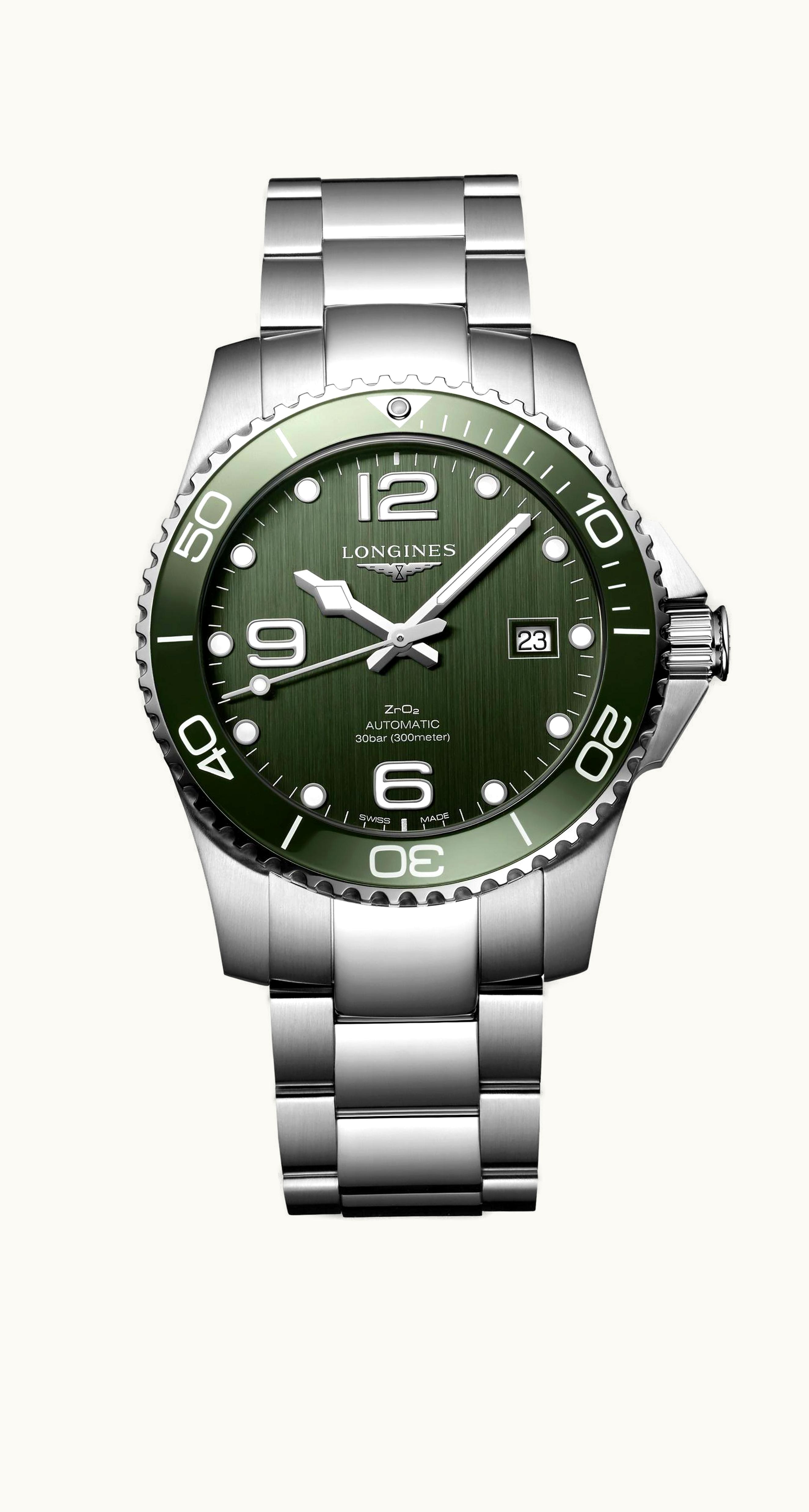 Longines HydroConquest 41 Automatic Stainless Steel / Ceramic / Green / Bracelet