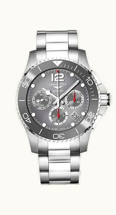 Longines HydroConquest 43 Automatic Chronograph Stainless Steel / Ceramic / Grey / Bracelet