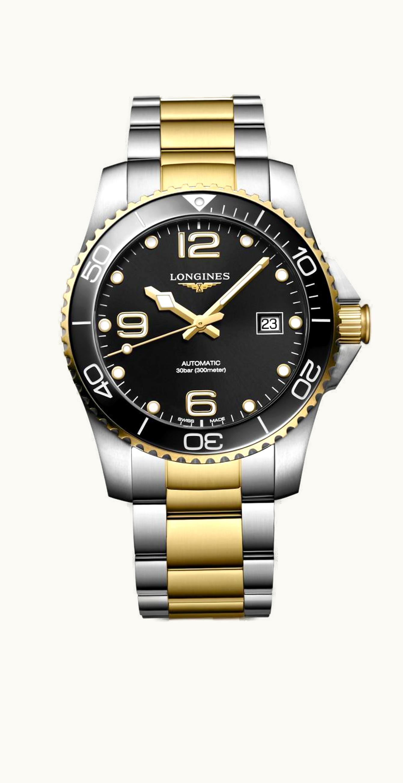 Longines HydroConquest 41 Automatic Stainless Steel - Yellow Gold / Black / Rubber