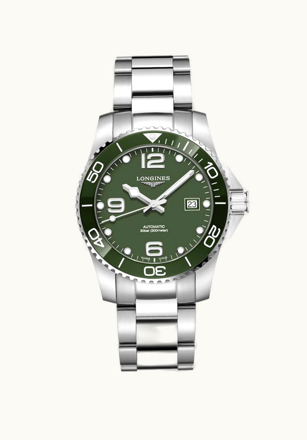 Longines HydroConquest 41 Automatic Stainless Steel / Ceramic / Green / Bracelet
