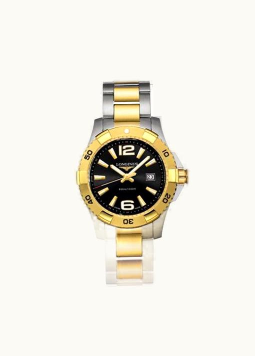 Longines Hydroconquest 39 Quartz Two Tone Black